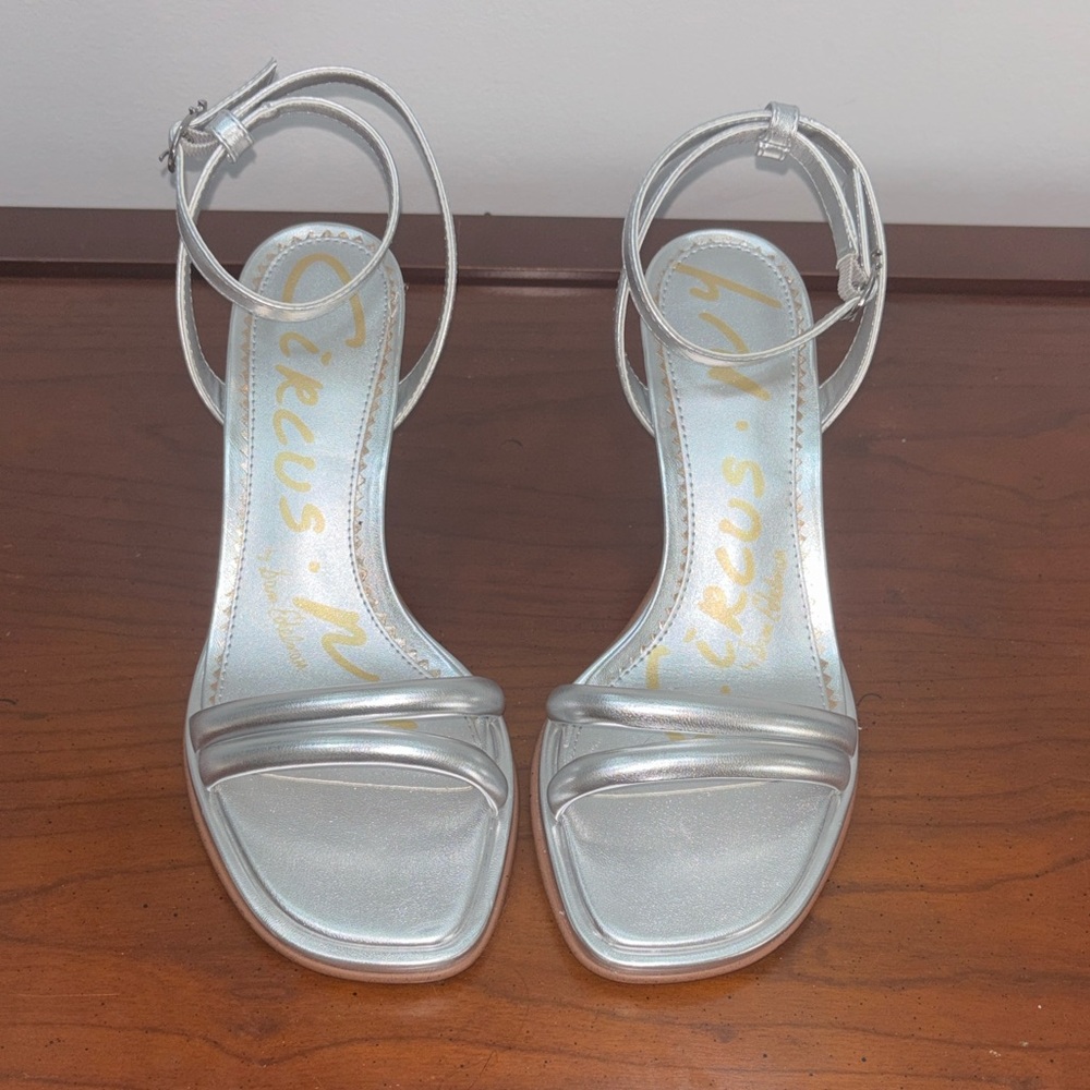 Circus NY Sam Edelman Silver Block Heel Holly Sandals